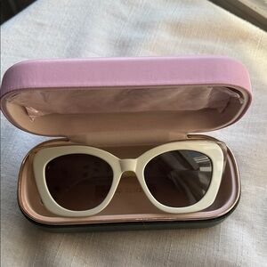 Kate Spade White Sunglasses with Pink Case